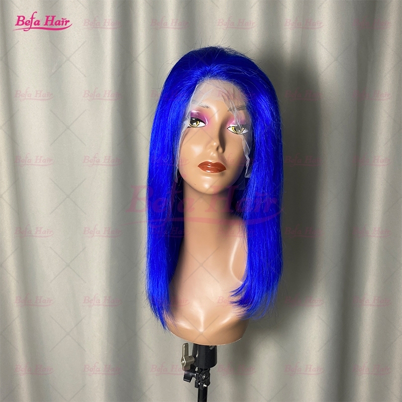 Wholesale Short Bob Blue Lace Wig Brazilian Bob Wig 4x4 5x5 13x4 13x6 Transparent Blue Human Hair Wigs Colored Bob Wigs