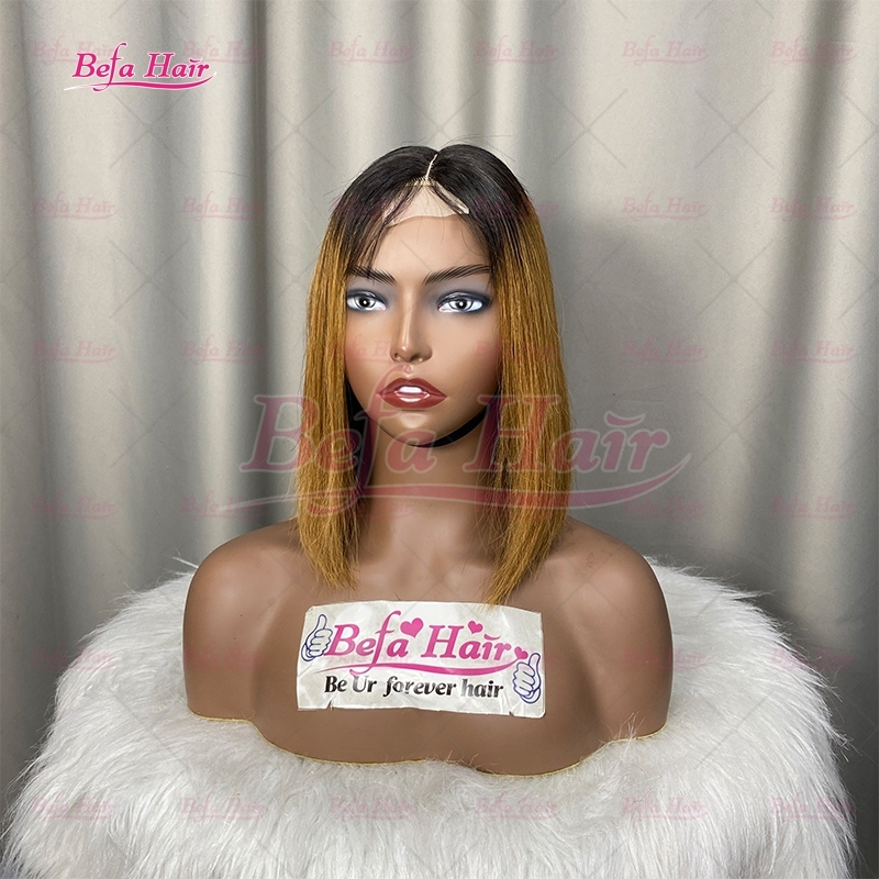 Wholesale 1b/27# Colored Bob Wigs Ombre Human Hair Vietnamese Raw Hair Wigs 4x4 5x5 13x4 13x6 Transparent Lace Two Color Wigs