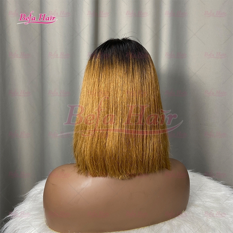 Wholesale 1b/27# Colored Bob Wigs Ombre Human Hair Vietnamese Raw Hair Wigs 4x4 5x5 13x4 13x6 Transparent Lace Two Color Wigs
