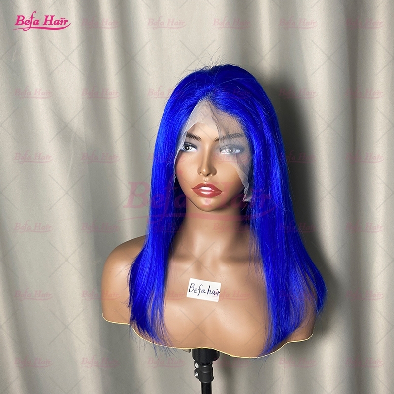 Wholesale Short Bob Blue Lace Wig Brazilian Bob Wig 4x4 5x5 13x4 13x6 Transparent Blue Human Hair Wigs Colored Bob Wigs