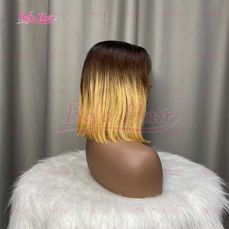 Wholesale 27/30# Raw Virgin Hair Bob Wigs Ombre Human Hair Wigs 4x4 5x5 13x4 13x6 Transparent Lace Colore Human Hair Wigs