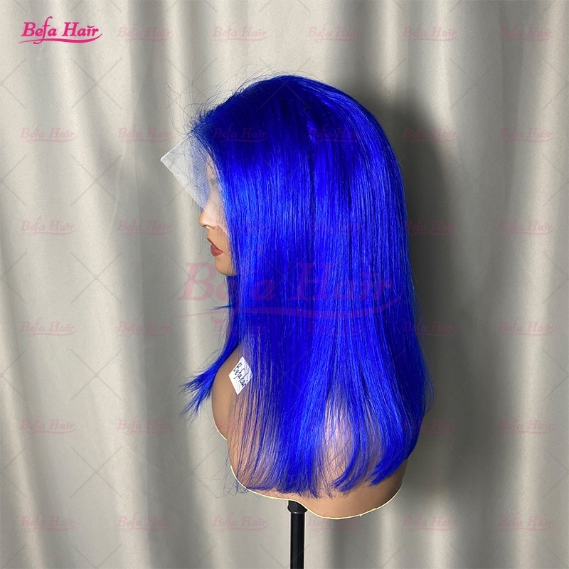 Wholesale Short Bob Blue Lace Wig Brazilian Bob Wig 4x4 5x5 13x4 13x6 Transparent Blue Human Hair Wigs Colored Bob Wigs