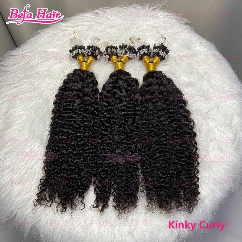 Wholesale Cuticle Aligne Hair 16"-30"inch Micro Loop Human Hair Extensions (BW/ DC/ WW/ IC/ MW/ LW/ KC/ KS) Curly Microlink Hair Extensions