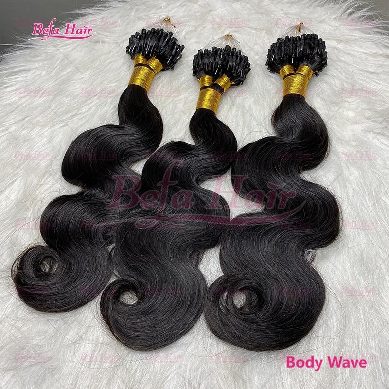 Wholesale Cuticle Aligne Hair 16"-30"inch Micro Loop Human Hair Extensions (BW/ DC/ WW/ IC/ MW/ LW/ KC/ KS) Curly Microlink Hair Extensions