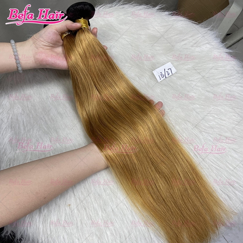Wholesale Human Hair Weave 1b-27 Ombre Human Hair Straight/ Body Wave 12-30 Inches 1Bundles Ombre Human Hair Bundles