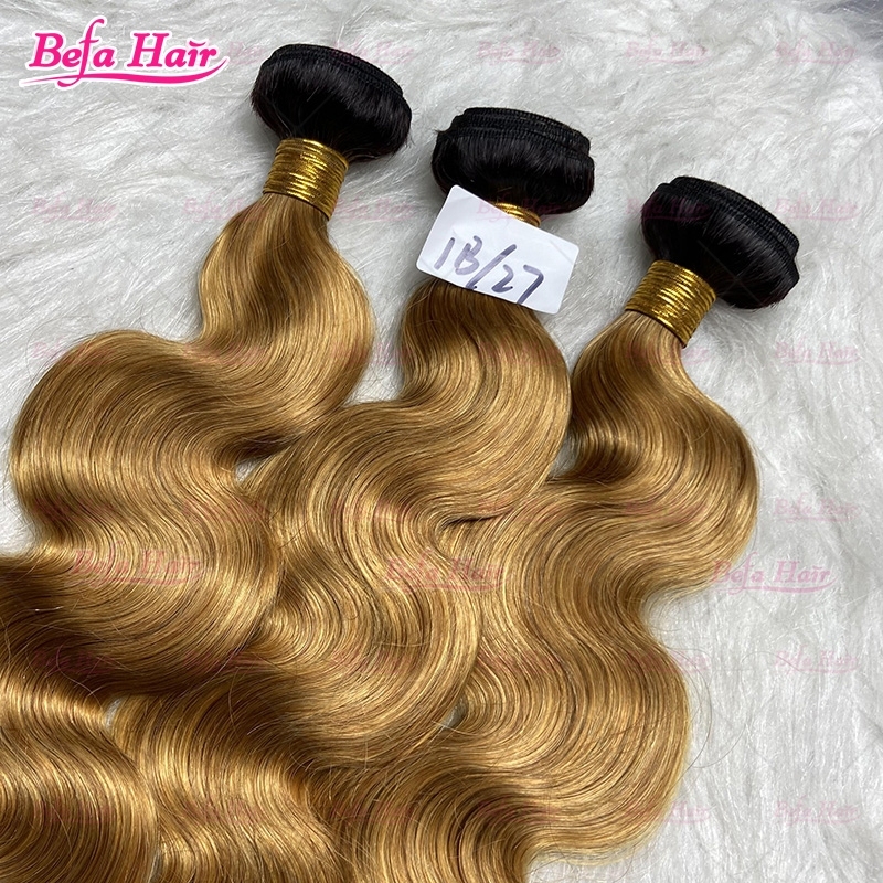 Wholesale Human Hair Weave 1b-27 Ombre Human Hair Straight/ Body Wave 12-30 Inches 1Bundles Ombre Human Hair Bundles