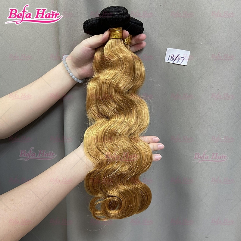Wholesale Hair Weaves 1b-27 Ombre Hair Bundles Straight/ Body Wave 2pcs/3Bundles/4Bundles 12-30 Inches Ombre Human Hair Bundles