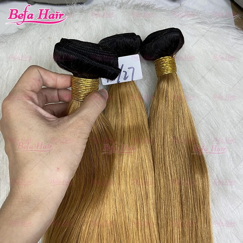 Wholesale Human Hair Weave 1b-27 Ombre Human Hair Straight/ Body Wave 12-30 Inches 1Bundles Ombre Human Hair Bundles