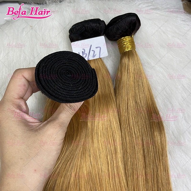 Wholesale Human Hair Weave 1b-27 Ombre Human Hair Straight/ Body Wave 12-30 Inches 1Bundles Ombre Human Hair Bundles