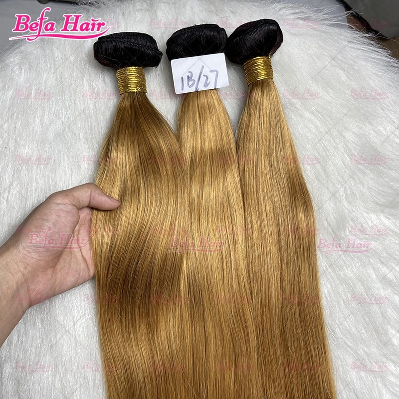 Wholesale Human Hair Weave 1b-27 Ombre Human Hair Straight/ Body Wave 12-30 Inches 1Bundles Ombre Human Hair Bundles