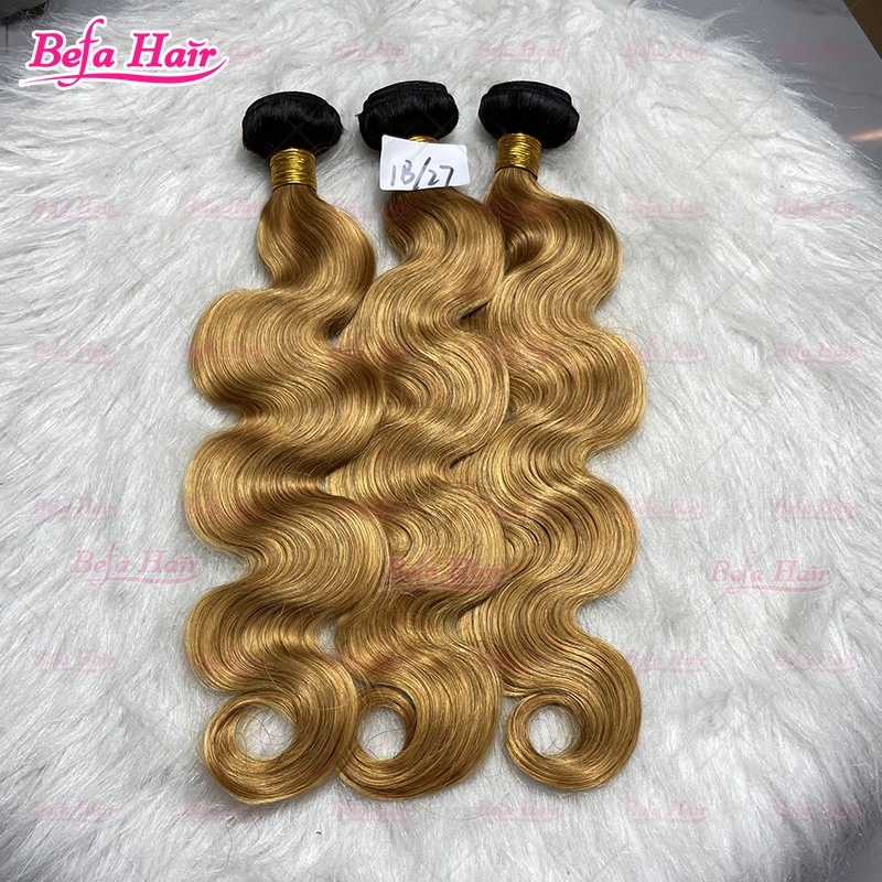 Wholesale Hair Weaves 1b-27 Ombre Hair Bundles Straight/ Body Wave 2pcs/3Bundles/4Bundles 12-30 Inches Ombre Human Hair Bundles