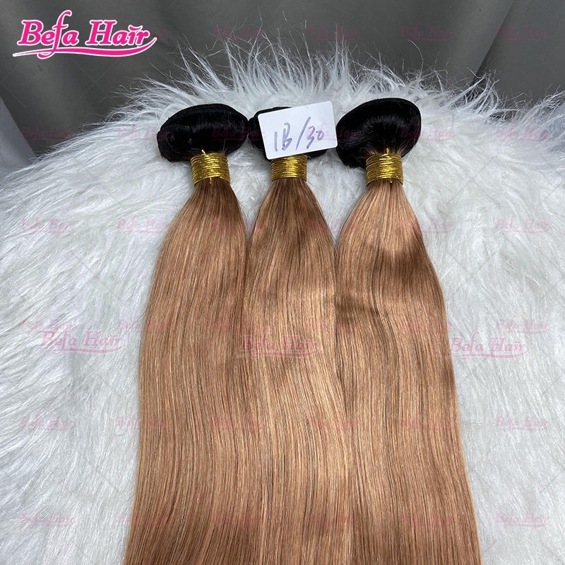 Wholesale 12-30 Inches Ombre Human Hair Bundles 1b/30 Ombre Colors 2pcs/3Bundles/4Bundles Straight/ Body Hair Weave