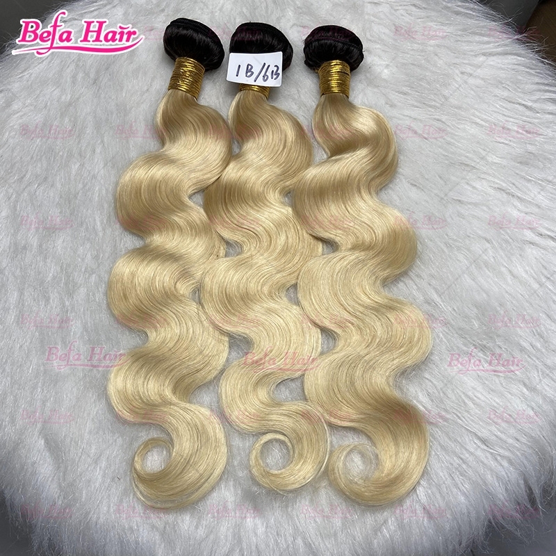 Wholesale 1b/613 Highlights Ombre Human Hair 2pcs/3Bundles/4Bundles 10-30 Inches Ombre Hair Extensions Straight/ Body Hair Weave