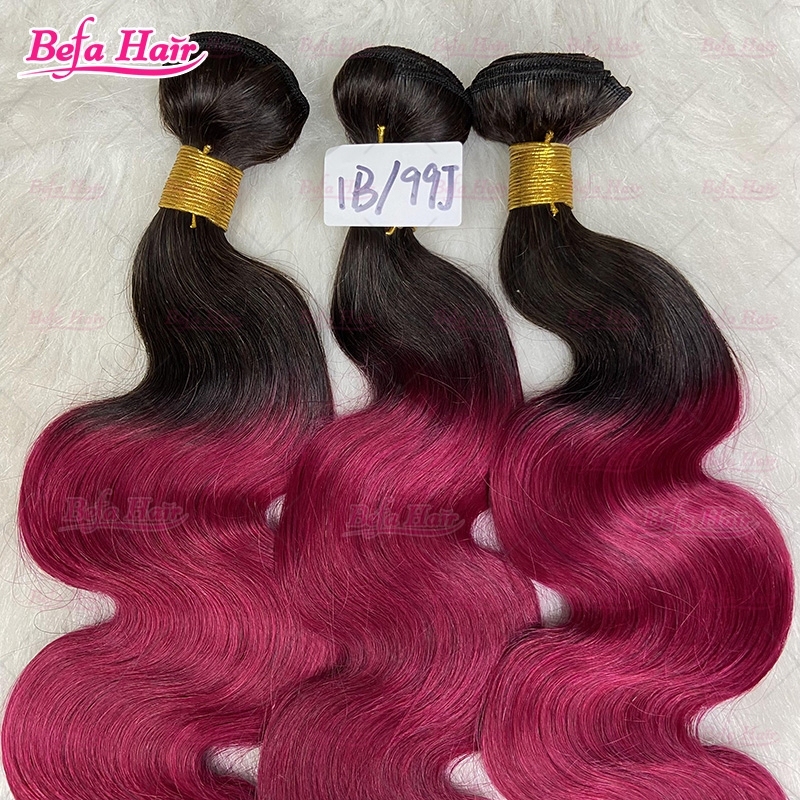 Wholesale 1b 99j Ombre Colors 1Bundles 12-30 Inches Ombre Hair Bundles Straight/ Body Hair Weave