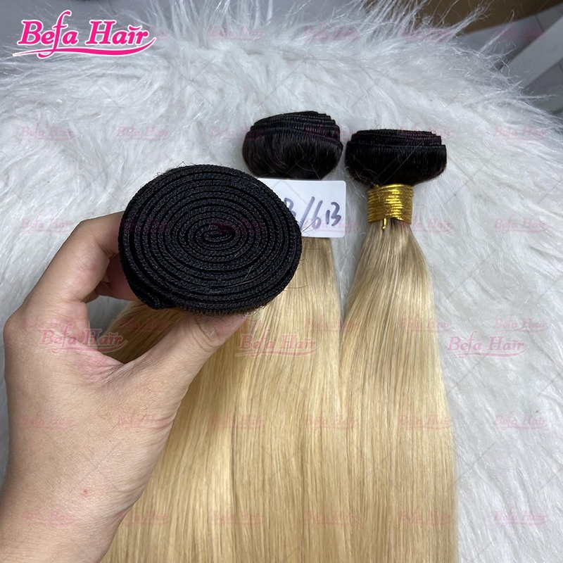 Wholesale 1b/613 Highlights Ombre Human Hair 1Bundles 10-30 Inches Ombre Hair Extensions Straight/ Body Hair Weave