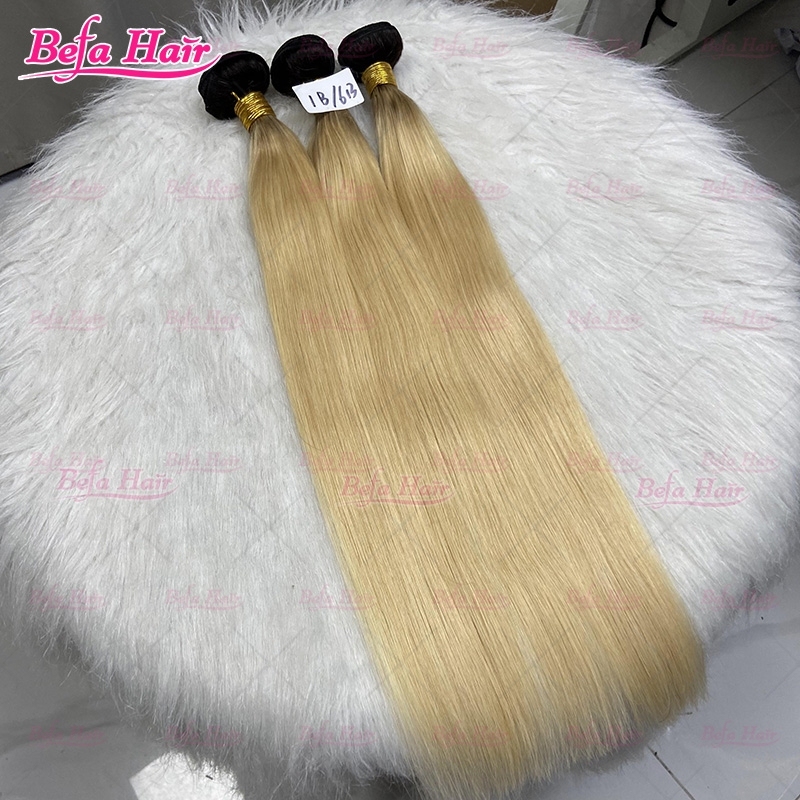 Wholesale 1b/613 Highlights Ombre Human Hair 2pcs/3Bundles/4Bundles 10-30 Inches Ombre Hair Extensions Straight/ Body Hair Weave