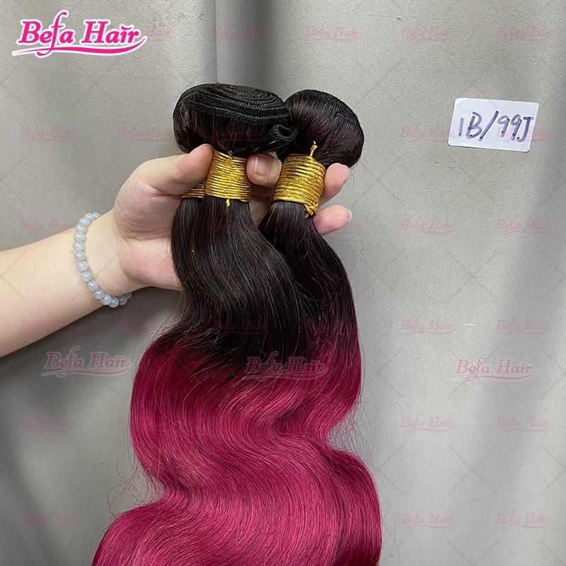 Wholesale 1b 99j Ombre Colors 1Bundles 12-30 Inches Ombre Hair Bundles Straight/ Body Hair Weave