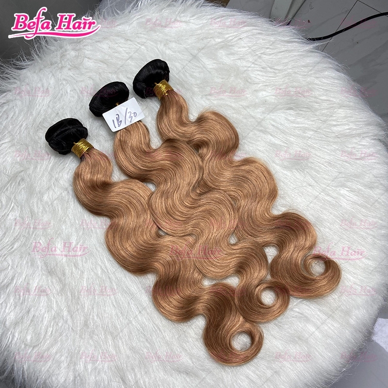 Wholesale 12-30 Inches Ombre Human Hair Bundles 1b/30 Ombre Colors 2pcs/3Bundles/4Bundles Straight/ Body Hair Weave