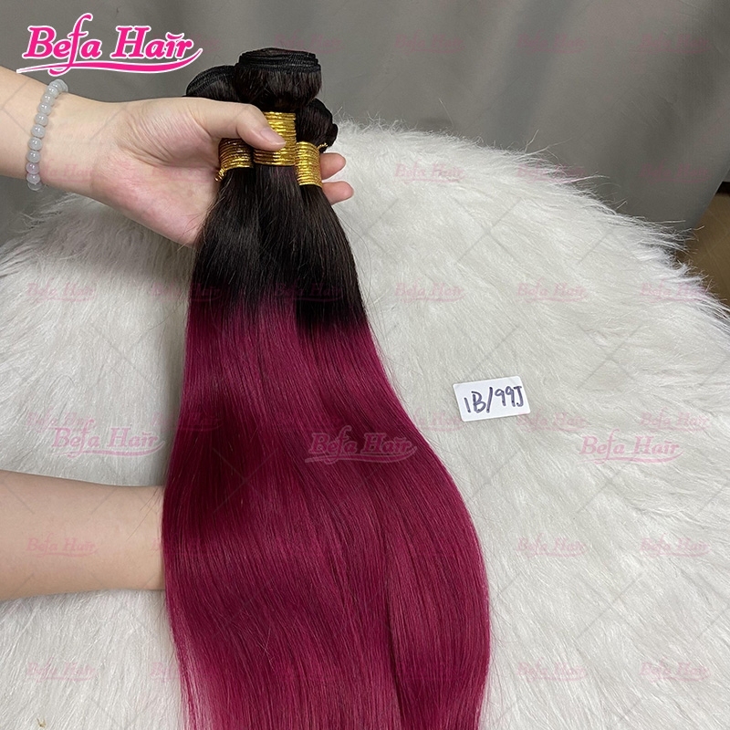 Wholesale 1b 99j Ombre Colors 1Bundles 12-30 Inches Ombre Hair Bundles Straight/ Body Hair Weave