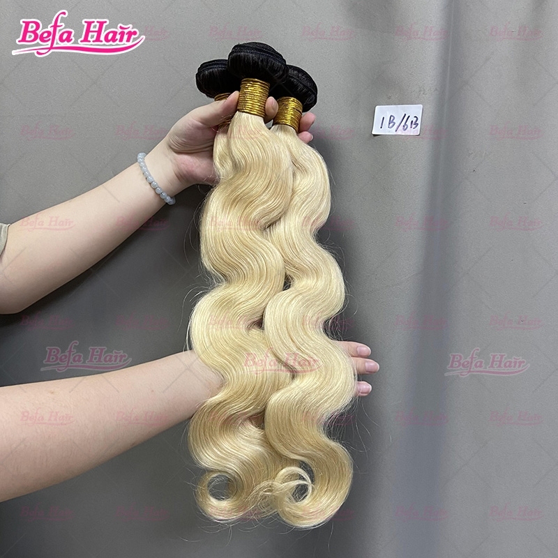 Wholesale 1b/613 Highlights Ombre Human Hair 2pcs/3Bundles/4Bundles 10-30 Inches Ombre Hair Extensions Straight/ Body Hair Weave