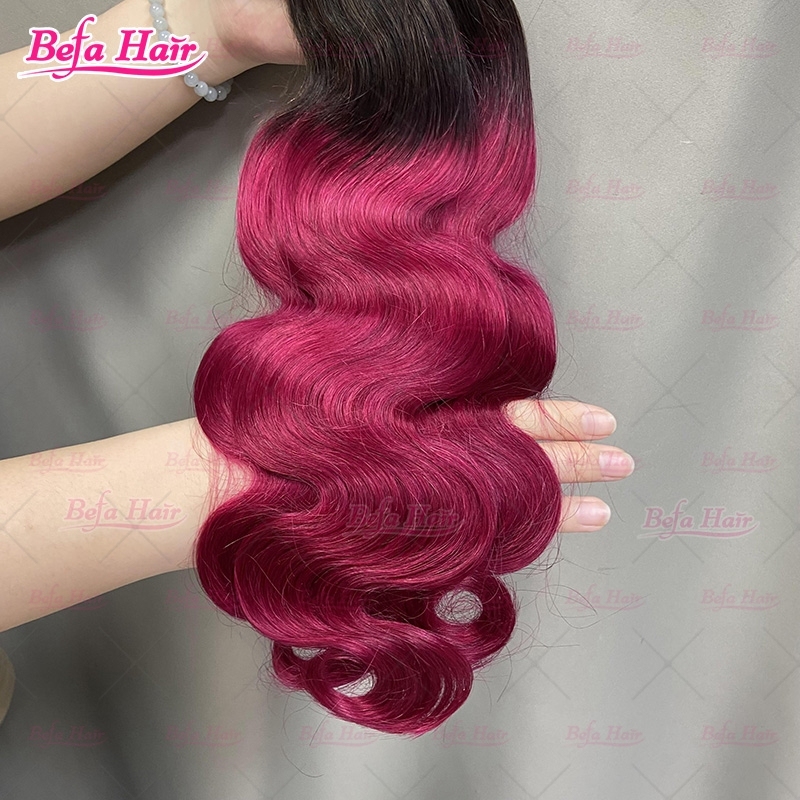 Wholesale 1b 99j Ombre Colors 1Bundles 12-30 Inches Ombre Hair Bundles Straight/ Body Hair Weave