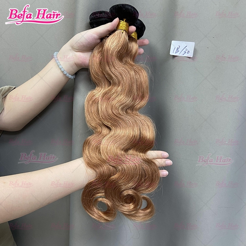 Wholesale 12-30 Inches Ombre Human Hair Bundles 1Bundles 1b/30 Ombre Colors Straight/ Body Hair Weave
