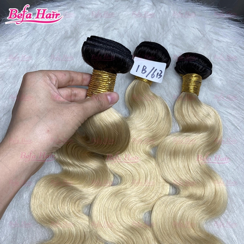 Wholesale 1b/613 Highlights Ombre Human Hair 1Bundles 10-30 Inches Ombre Hair Extensions Straight/ Body Hair Weave