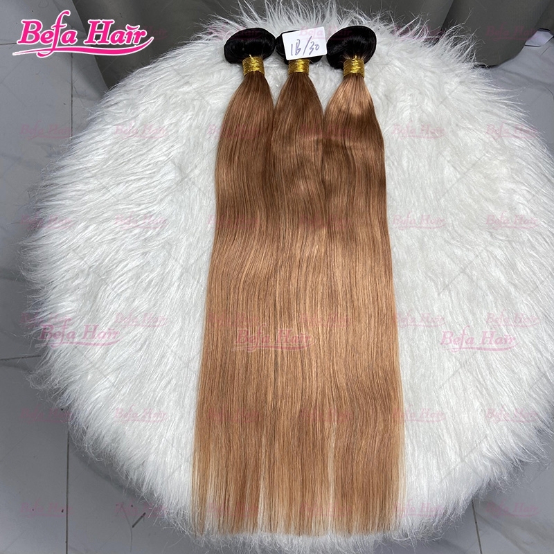 Wholesale 12-30 Inches Ombre Human Hair Bundles 1Bundles 1b/30 Ombre Colors Straight/ Body Hair Weave