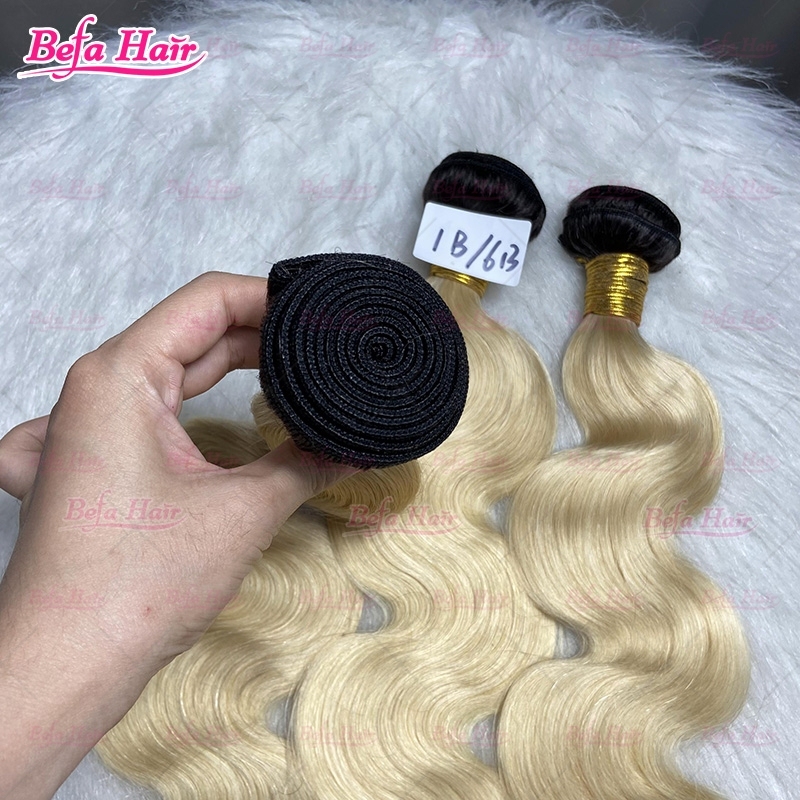Wholesale 1b/613 Highlights Ombre Human Hair 2pcs/3Bundles/4Bundles 10-30 Inches Ombre Hair Extensions Straight/ Body Hair Weave