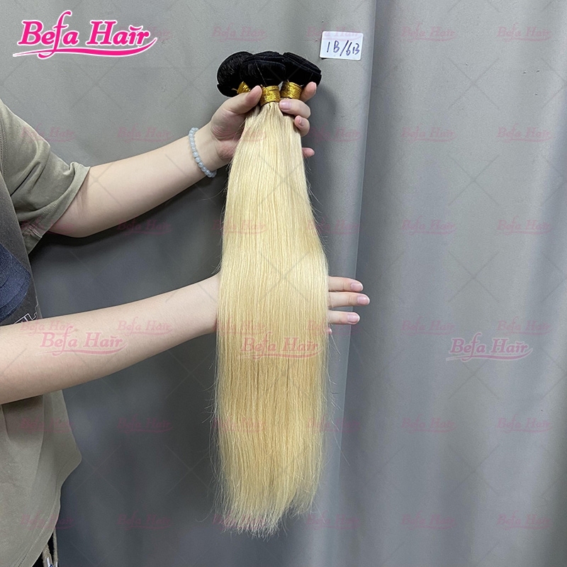 Wholesale 1b/613 Highlights Ombre Human Hair 1Bundles 10-30 Inches Ombre Hair Extensions Straight/ Body Hair Weave