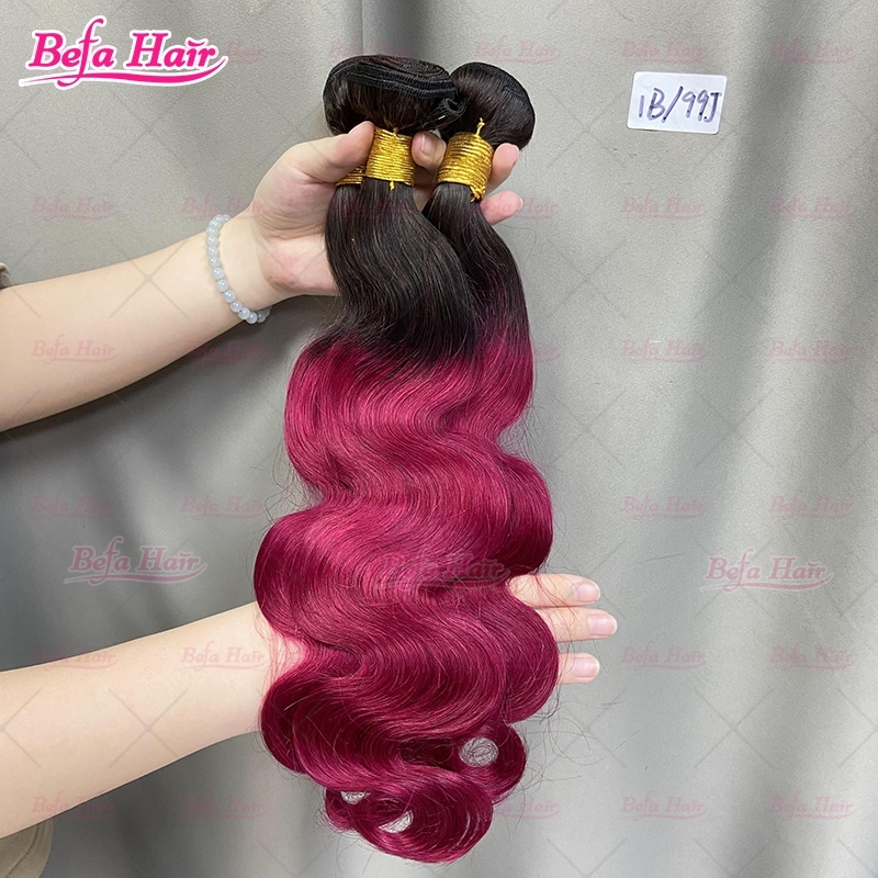 Wholesale 1b 99j Ombre Colors 1Bundles 12-30 Inches Ombre Hair Bundles Straight/ Body Hair Weave