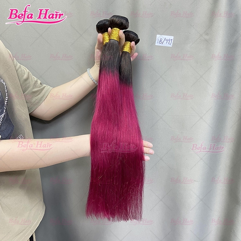 Wholesale 1b 99j Ombre Colors 1Bundles 12-30 Inches Ombre Hair Bundles Straight/ Body Hair Weave