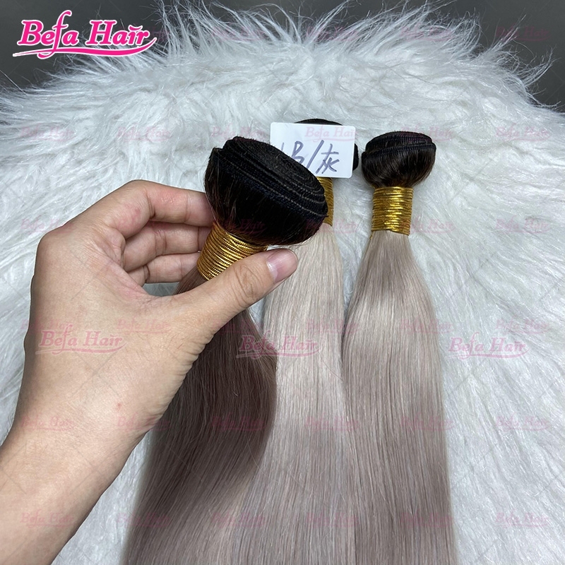Wholesale Ombre Hair Bundles 1B-Grey Hair Color Bundles 1Bundle 10-30 Inches Straight/ Body Hair Weave