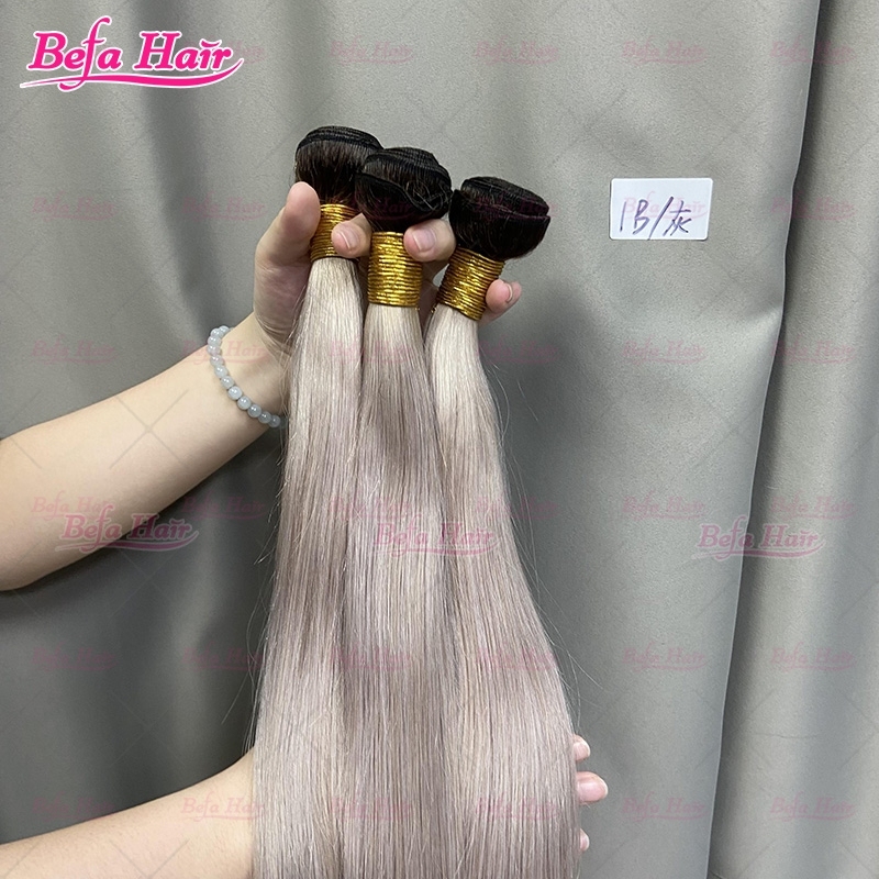 Wholesale Ombre Hair Bundles 1B-Grey Hair 2pcs/3Bundles/4Bundles 10-30 Inches Straight/ Body Hair Weave