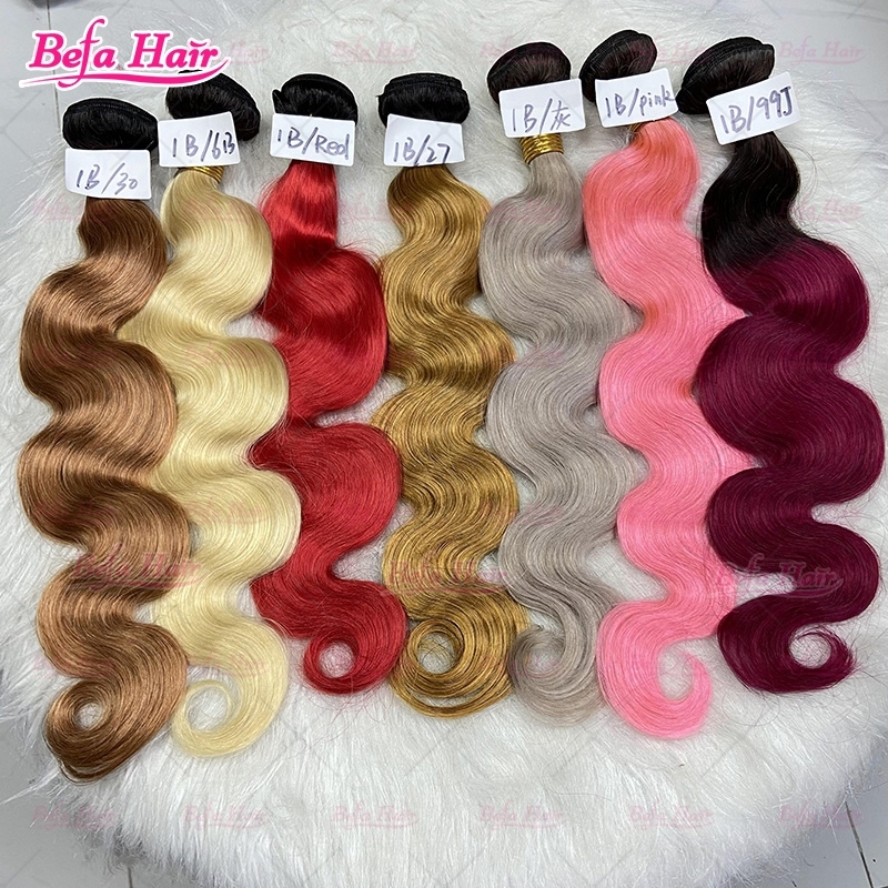 Wholesale 12-30 Inches Ombre Human Hair Bundles 1b/30 Ombre Colors 2pcs/3Bundles/4Bundles Straight/ Body Hair Weave