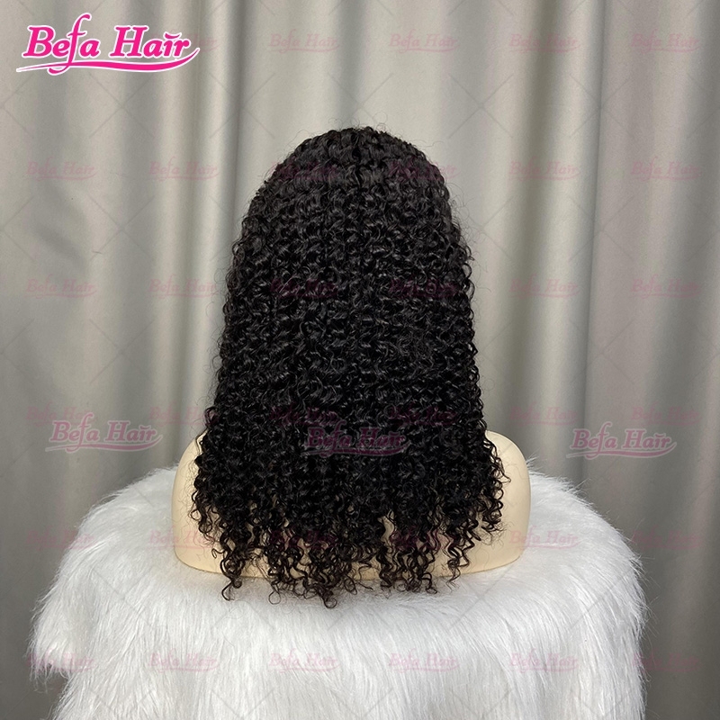 Wholesale Human Hair Kinky Curly Wig Natural Black 200% Density Virgin Hair 2x6 4x4 5x5 13x4 13x6 360 Lace Wig