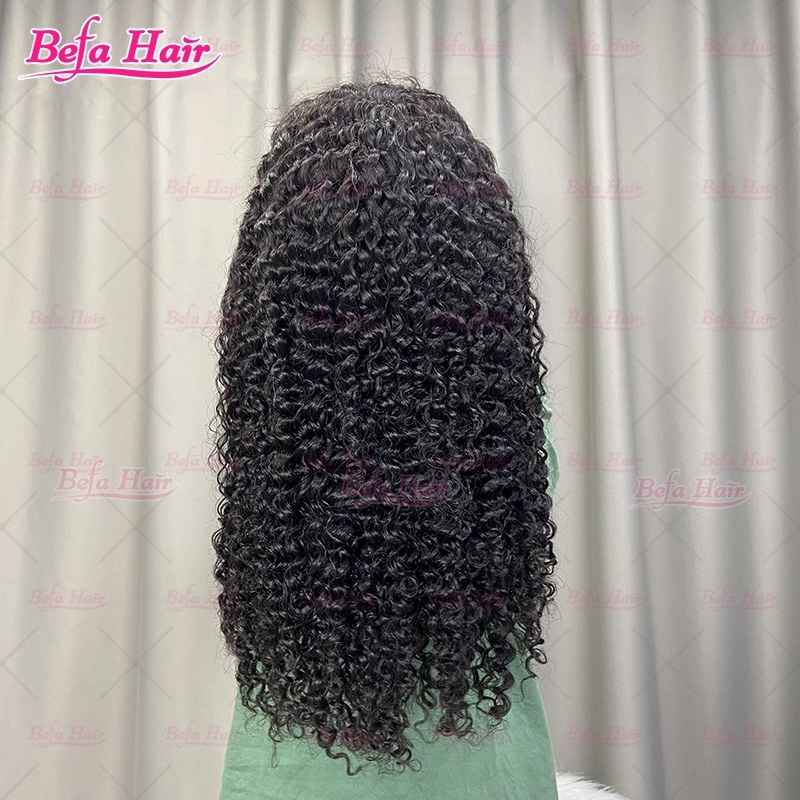 Wholesale Human Hair Kinky Curly Wig Natural Black 200% Density Virgin Hair 2x6 4x4 5x5 13x4 13x6 360 Lace Wig