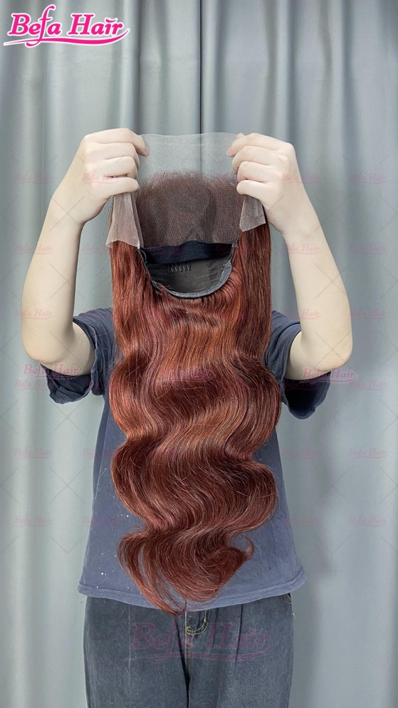 Custom Brown Color Wig Color Human Hair Wigs 4x4/ 5x5/ 13x4/ 13x6 Transparent Lace Body Wave Red Brown Human Hair Wig