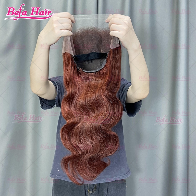 Custom Brown Color Wig Color Human Hair Wigs 4x4/ 5x5/ 13x4/ 13x6 Transparent Lace Body Wave Red Brown Human Hair Wig