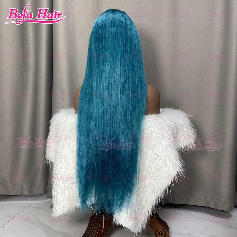 Bone Straight Hair Green Human Hair Wig 4x4/ 5x5/ 13x4/ 13x6 Transparent Lace Cuticle Aligned Hair Color Wig Green Wig