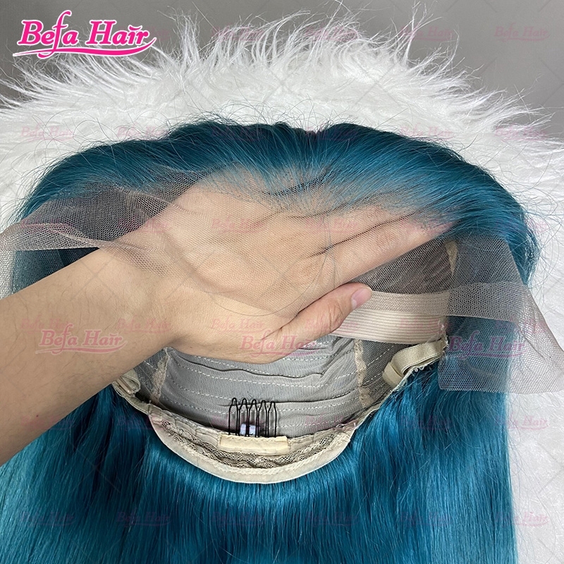 Bone Straight Hair Green Human Hair Wig 4x4/ 5x5/ 13x4/ 13x6 Transparent Lace Cuticle Aligned Hair Color Wig Green Wig