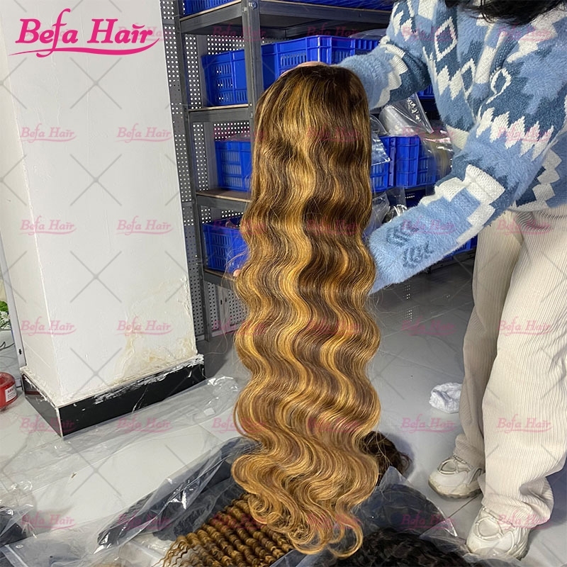 Wholesale Highlight P4/27# Body Wave Wig 4x4 5x5 13x4 13x6 360 HD/ Transparent Lace Pre-plucked Human Hair Wigs