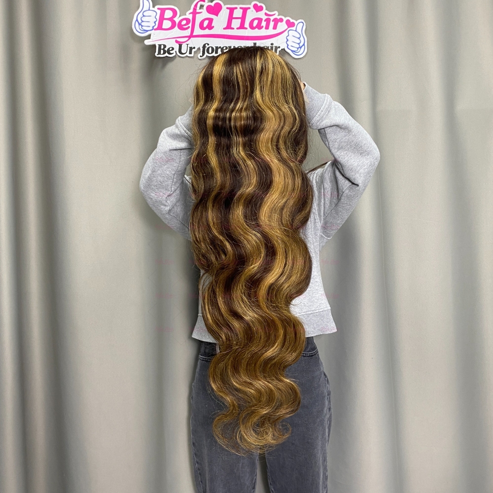 Wholesale Highlight P4/27# Body Wave Wig 4x4 5x5 13x4 13x6 360 HD/ Transparent Lace Pre-plucked Human Hair Wigs