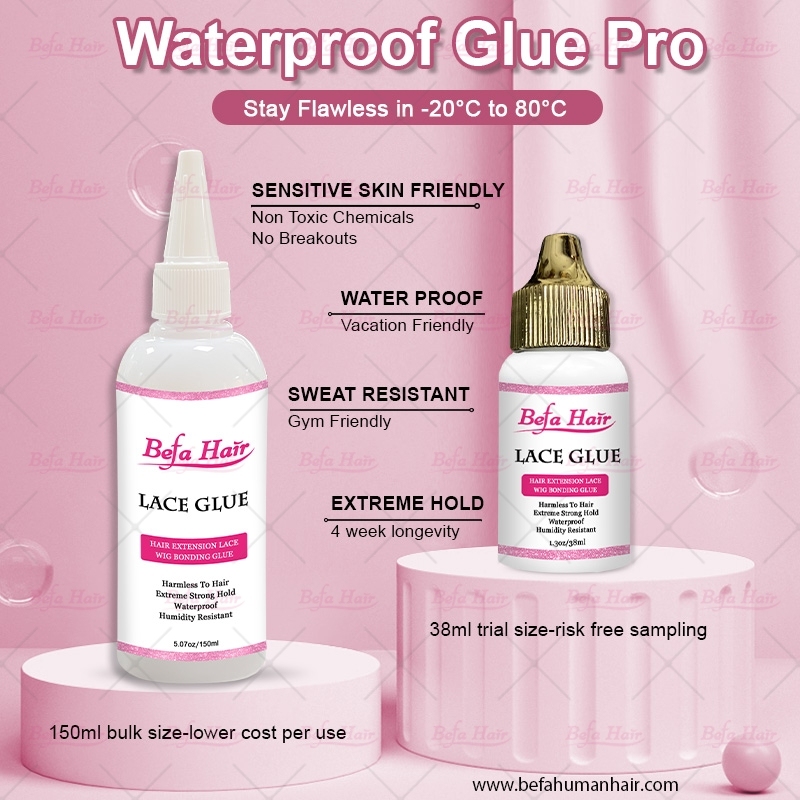 Hot Selling Waterproof Extreme Hold Invisible Lace Wig Glue Private Label 150ml Big Size Lace Adhesive Glue
