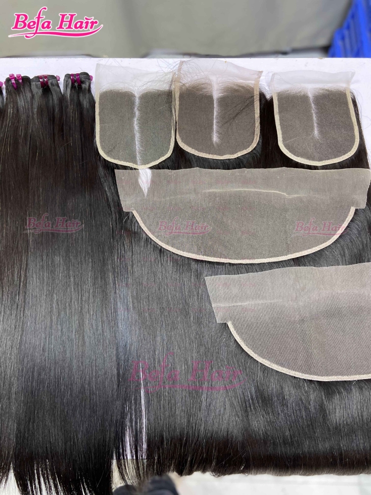 Wholesale Vietnam Bone Straight Hair 5x5/13x4 Transparent Lace Closure/ Frontal