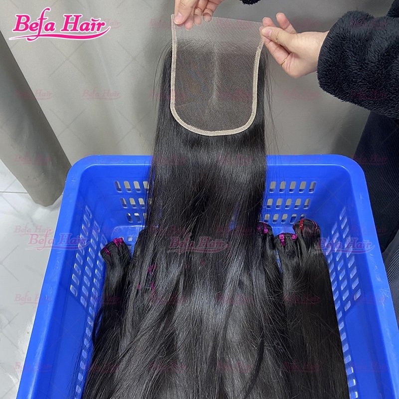 Wholesale Vietnam Bone Straight Hair 5x5/13x4 Transparent Lace Closure/ Frontal