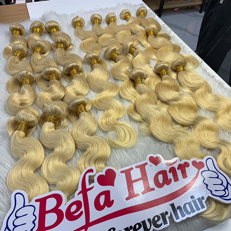 Wholesale Befa Hair 613# Straight/Body Wave 2pcs/3Bundles/4Bundles 10-30 Inches Virgin Human Hair Weave
