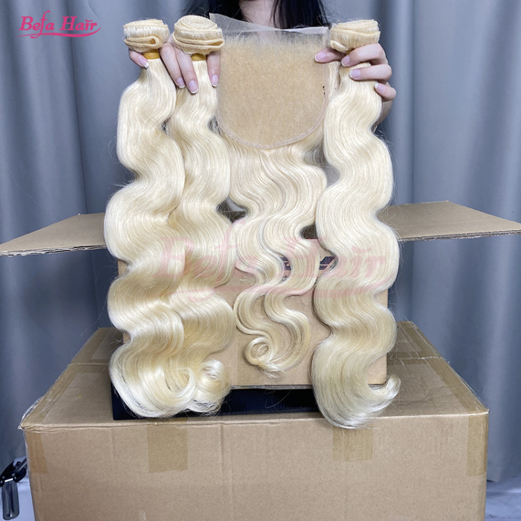 Wholesale Befa Hair 613# Straight/Body Wave 2pcs/3Bundles/4Bundles 10-30 Inches Virgin Human Hair Weave