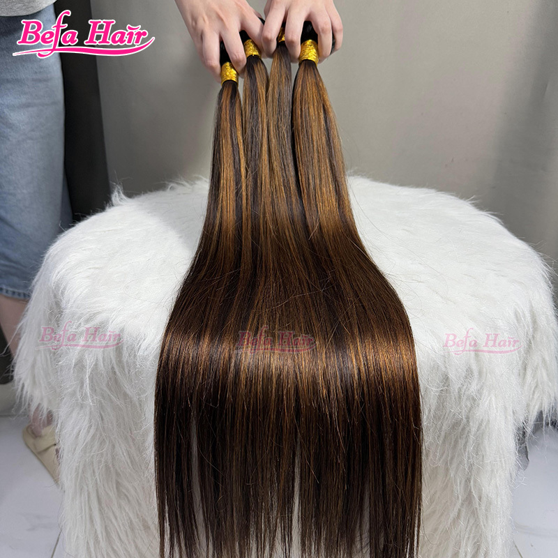 Befa Hair Wholesale Piano Color Hair Bundles P4/27 Human Hair 10-30 Inches 1pc/2pcs/3pcs/4pcs Straight Hair Weave Colored Hair Bundles