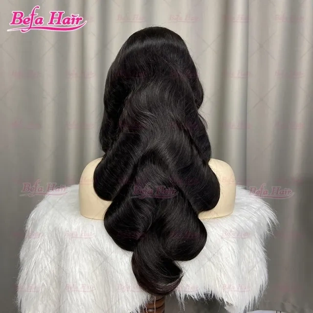 Befa Hair Wholesale U Part Human Hair Wigs Brazilian Virgin Body Wave 200% Density Pre Plucked Glueless Middle Part Wig